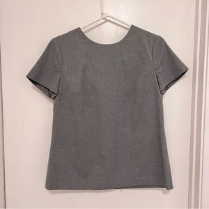 Banana Republic Gray Shirt Back Bowtie Short Sleeve Work Attire Suit Tie Top